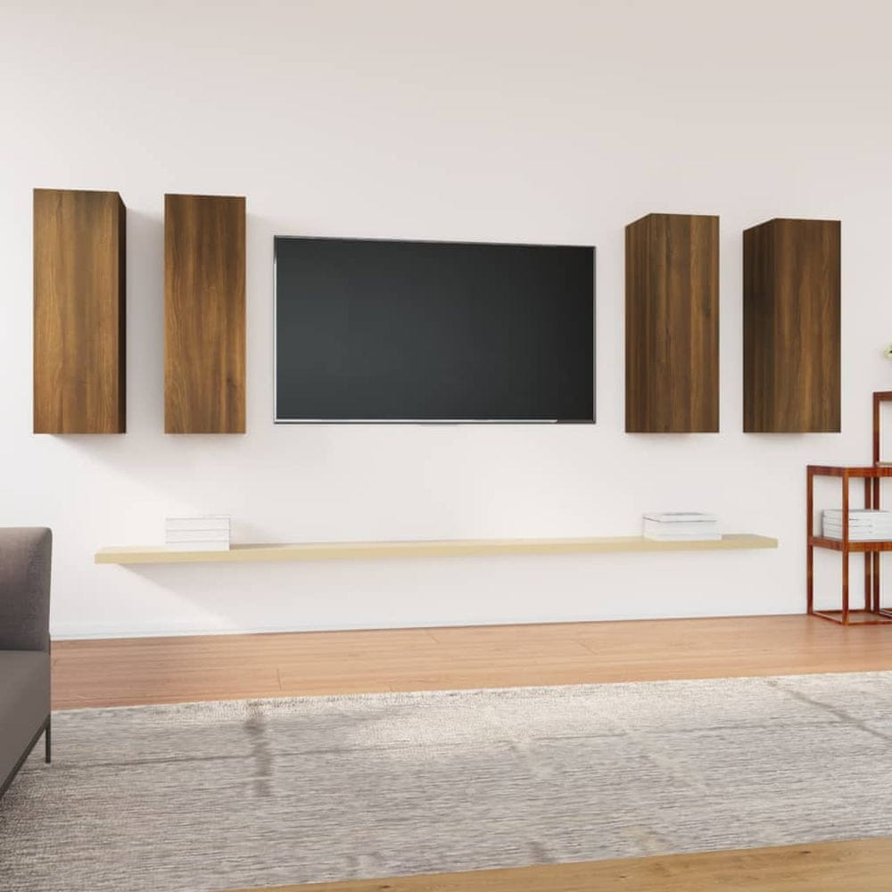 Vidaxl TV skrinky 4 ks hnedý dub 30,5x30x90 cm spracované drevo